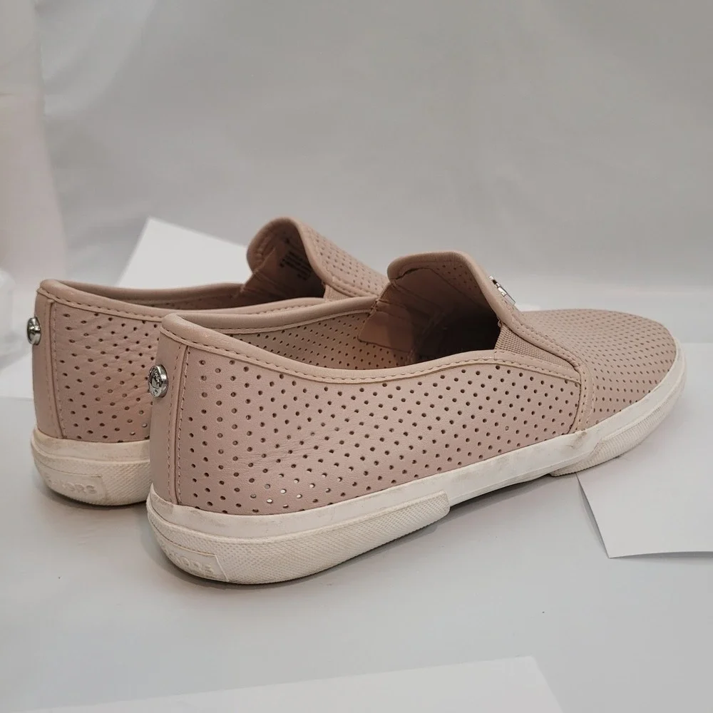 Michael Kors Keaton Slip-On Sneakers Womens 8M Pink Perforated Leather Excellent